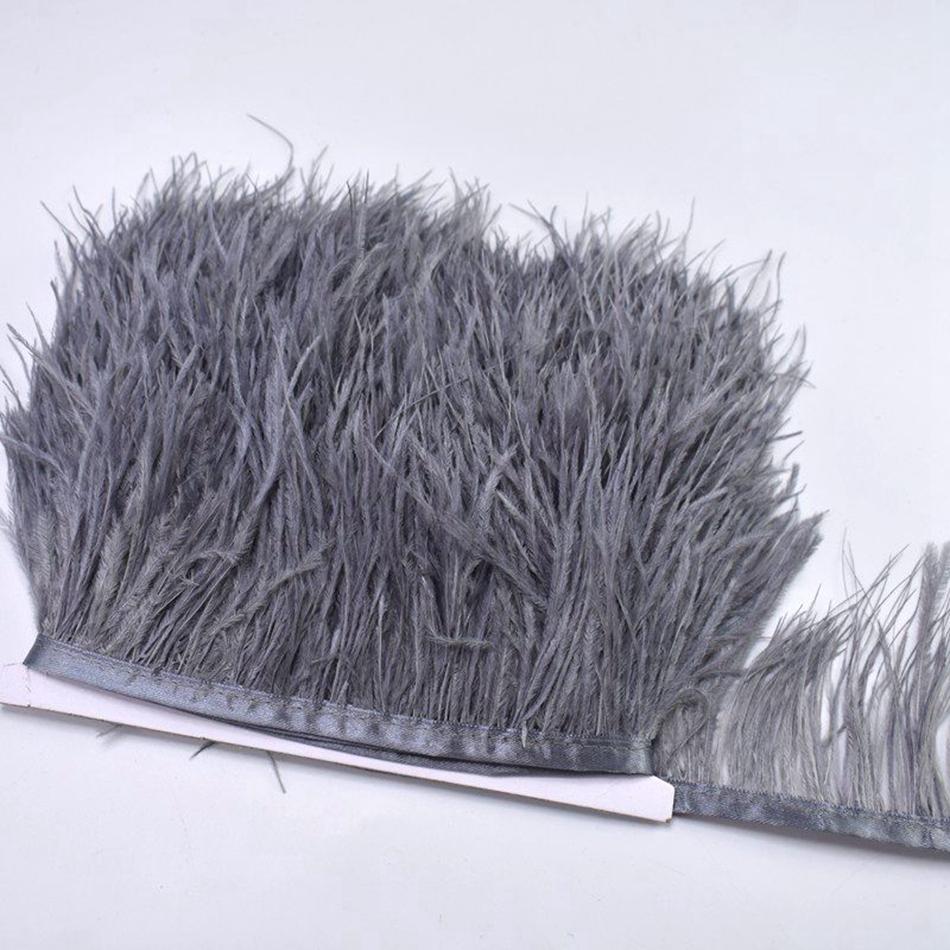 100Cm Natural Ostrich Feather Trim Ribbon Crafts Diy Boho Wedding Dresses Sewing White Plume Tape Party Home Decoration