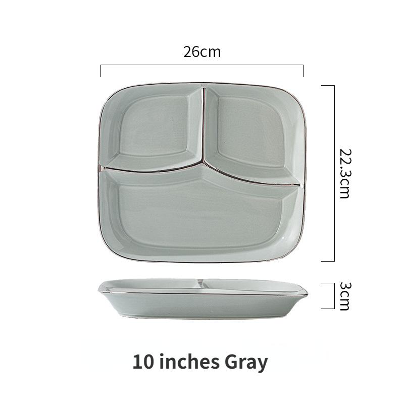 Farfurie ceramică de uz casnic compartimentată de lux ușor