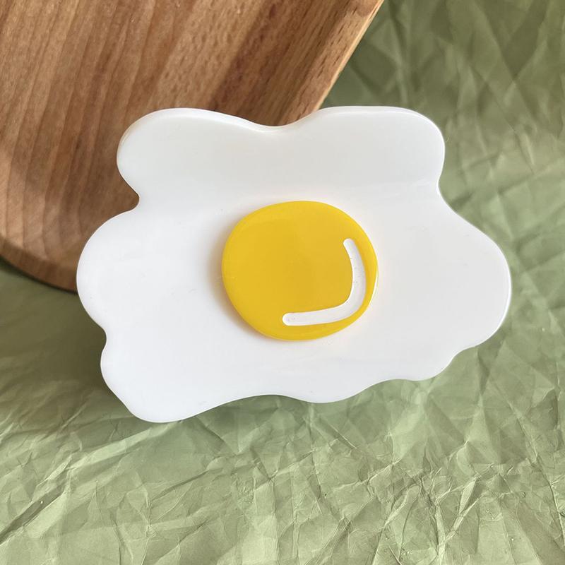 Fun Creative Poached Egg Hair Claw Cute Acetate Claw Clip Headdress For Women Girls Egg Shape Hair Clip Hair Accessories Gift
