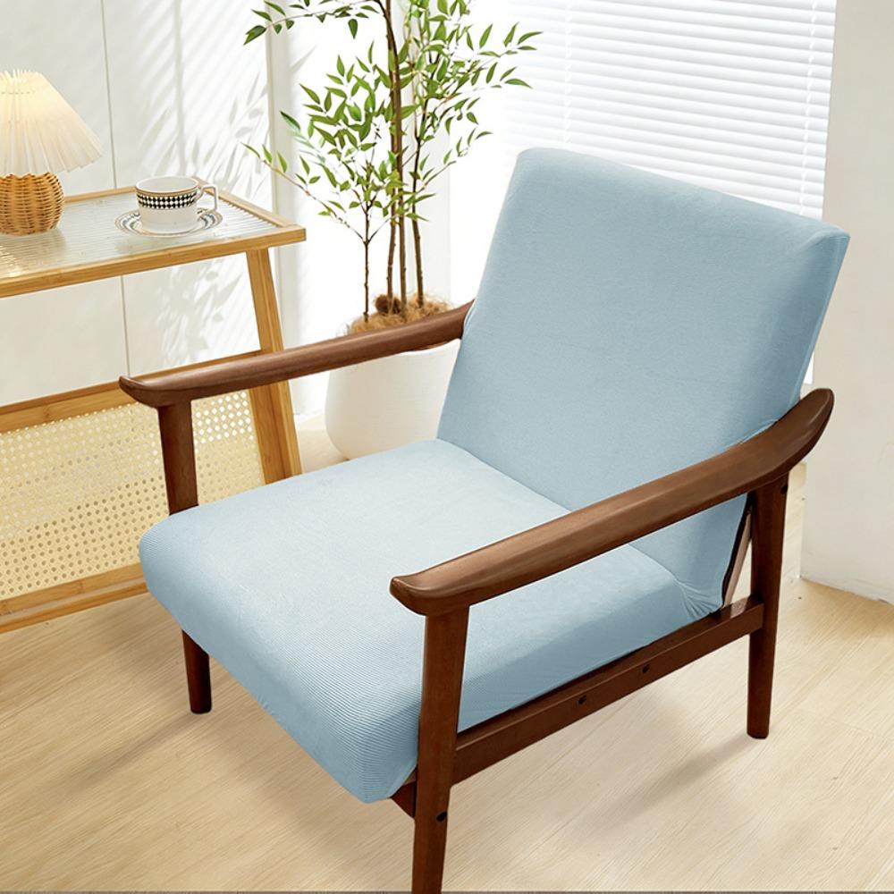 Jacquard Wooden Arm Chair Cover Zipper Seat Slipcover Single Sofa Cover  For Household Hotel
