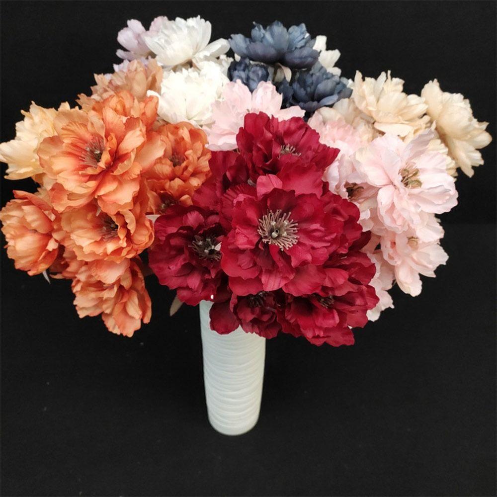 Multicolor Lifelike Flowers 9 Heads Simulation Floral Bouquet  Bridal Bouquets