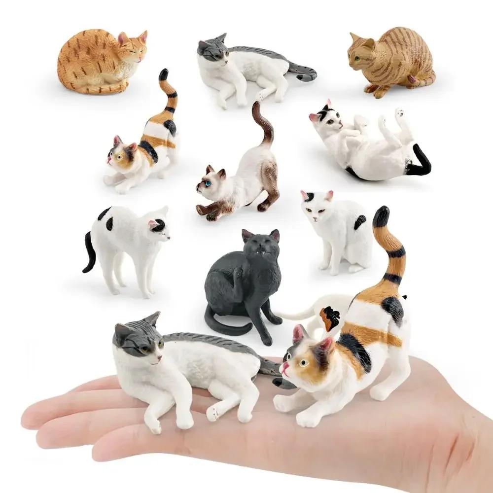 Solid Simulation Animal Model Lying Orange Cat Figurine Cute Desktop Decoration Mini Pet Cat Model Ornament Crafts