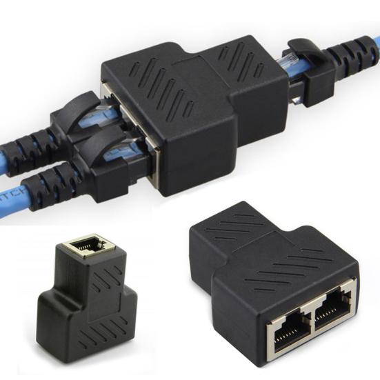 1 to 2 Network Splitter Connector Lan Ethernet Extender Adapter Plug for RJ45