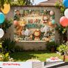 2D flat surface 1-piece jungle exploration birthday backdrop suitable for home use photo studio and garden decoration