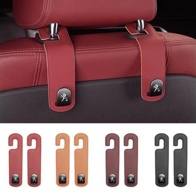 Leather Metal Car Seat Hooks Multifunctional Storage Accessories For 206 307 308 207 3008 208 407 508 2008 5008 301 406