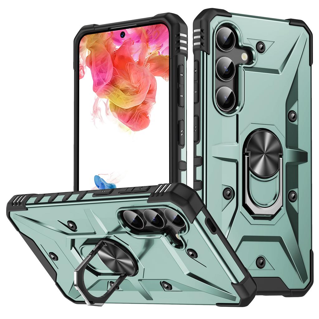 For Samsung Galaxy S25 Case PC+ TPU Anti-Drop Phone Cover with Ring Kickstand