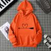 Women's Hoodie High Street Unisex style Double Pockets Sweatshirts Outerwear Heart Print Women's Clothing