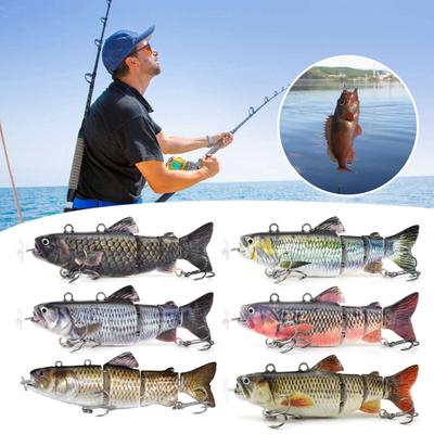 13CM/35G elektrinis daugiasujungis žvejybos masalas su kabliukais, įkraunamas per USB, LED šviečiantis masalas, robotinis dirbtinis masalas žvejybos reikmenims