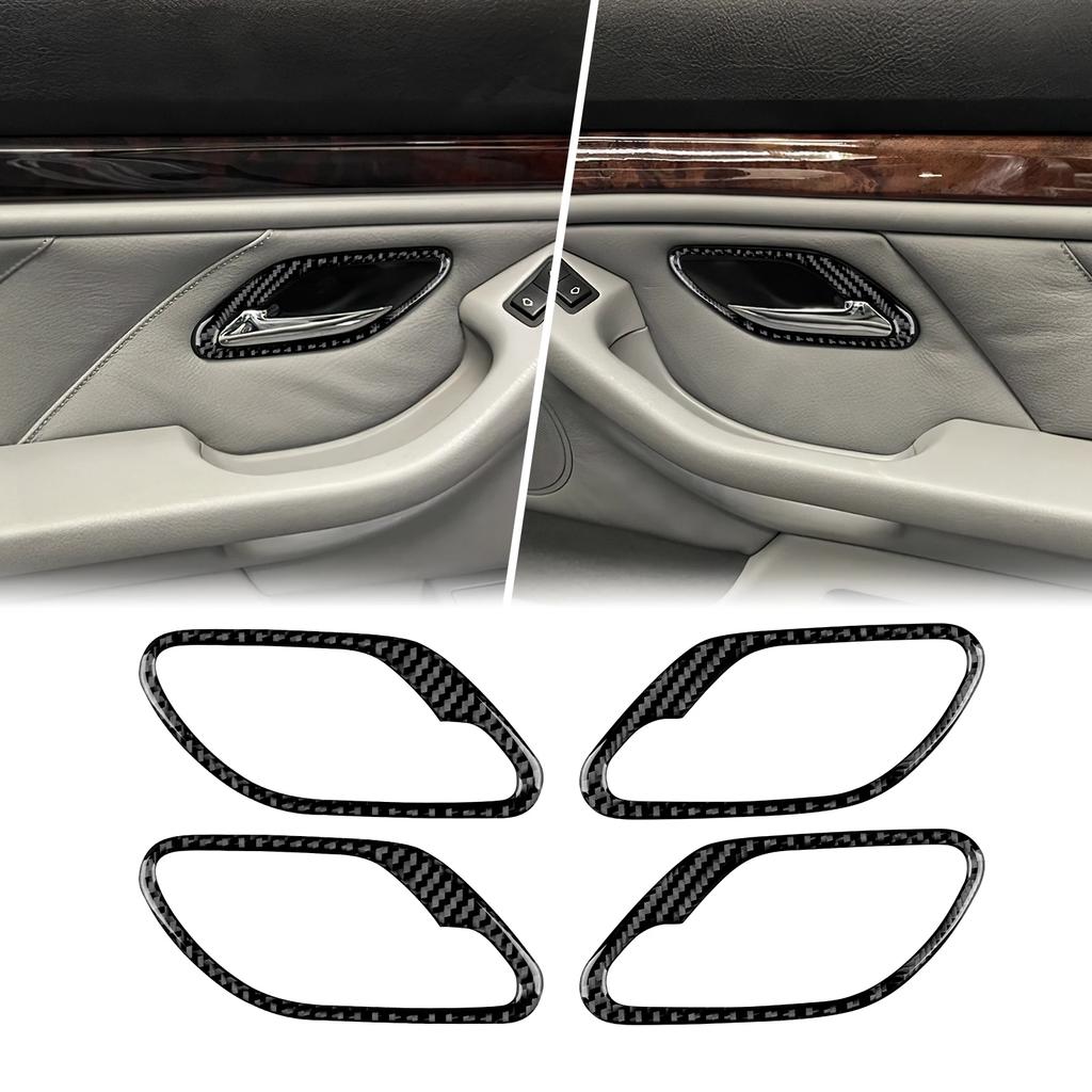 Carbon Fiber Door Handle Frame Cover Trim for BMW E39 1998-2003 Interior Sticker