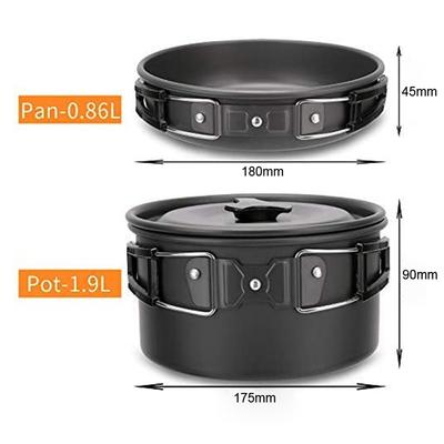 Camping Wandern Kochgeschirr Set Outdoor Tragbare Picknick Kochgeschirr Kit Alumina Topf Braten Pfanne Set Reise