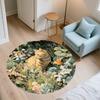 Cat and Flowers pattern round rug,Carpet Rug for Living Room Bedroom Sofa Playroom Decor,Non-slip Floor Mat,Holiday Gifts and Birthday Gifts