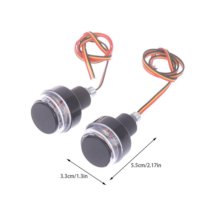 2-Pcs Dual Color LED Turn Signal Lights for Motorcycle & Bicycle - 12V Handlebar Indicators