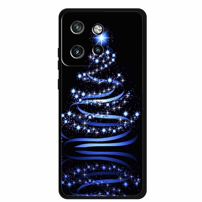 Christmas Cover For Motorola Moto G75 5G Black Silicone Cases TPU Santa Claus Christmas Tree Cover Deer For Moto G75 5G TPU case
