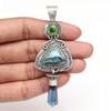 Azurite Necklace Malachite Silver  Gifted Pendant Gemstone Jewelry