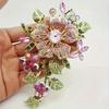 Broche de Banquet de Luxe Vintage en Métal avec Strass Élégante Broche Fleur en Cristal Robe de Soirée