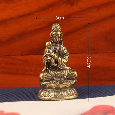 Guanyin Statue Home Decor Figure Buddha Statue Ornaments Buddhism Temple Gifts, Guanyin Small Bronze Ware, Metal Crafts