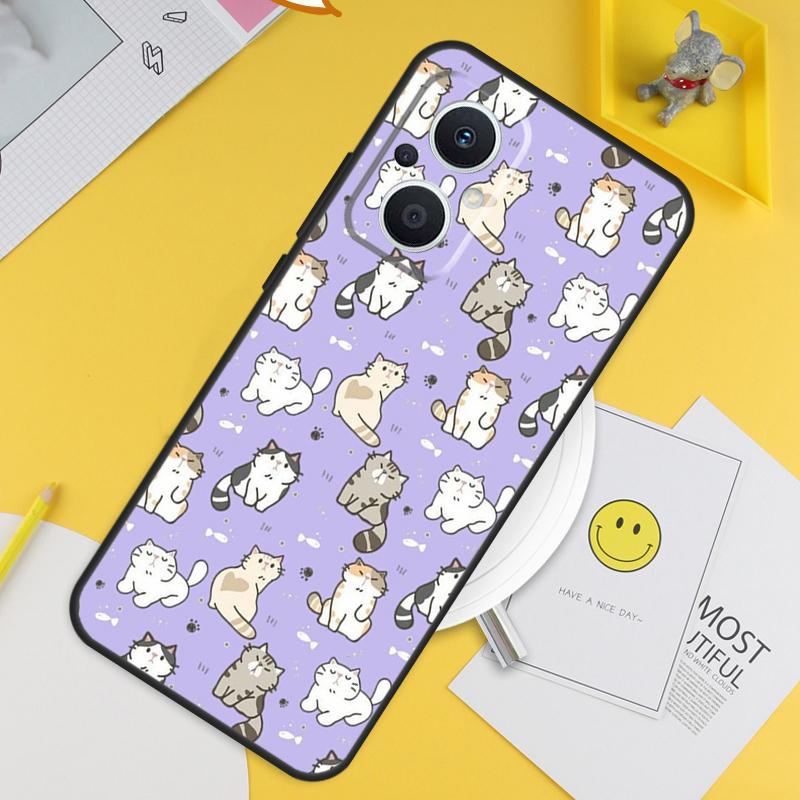 Funny Cat Collage For OPPO Reno 13F 11F 12F 14F 10 11 12 13 14 Pro 8T 7 8 Lite OPPO Find X8 X6 X5 X9 Pro Case