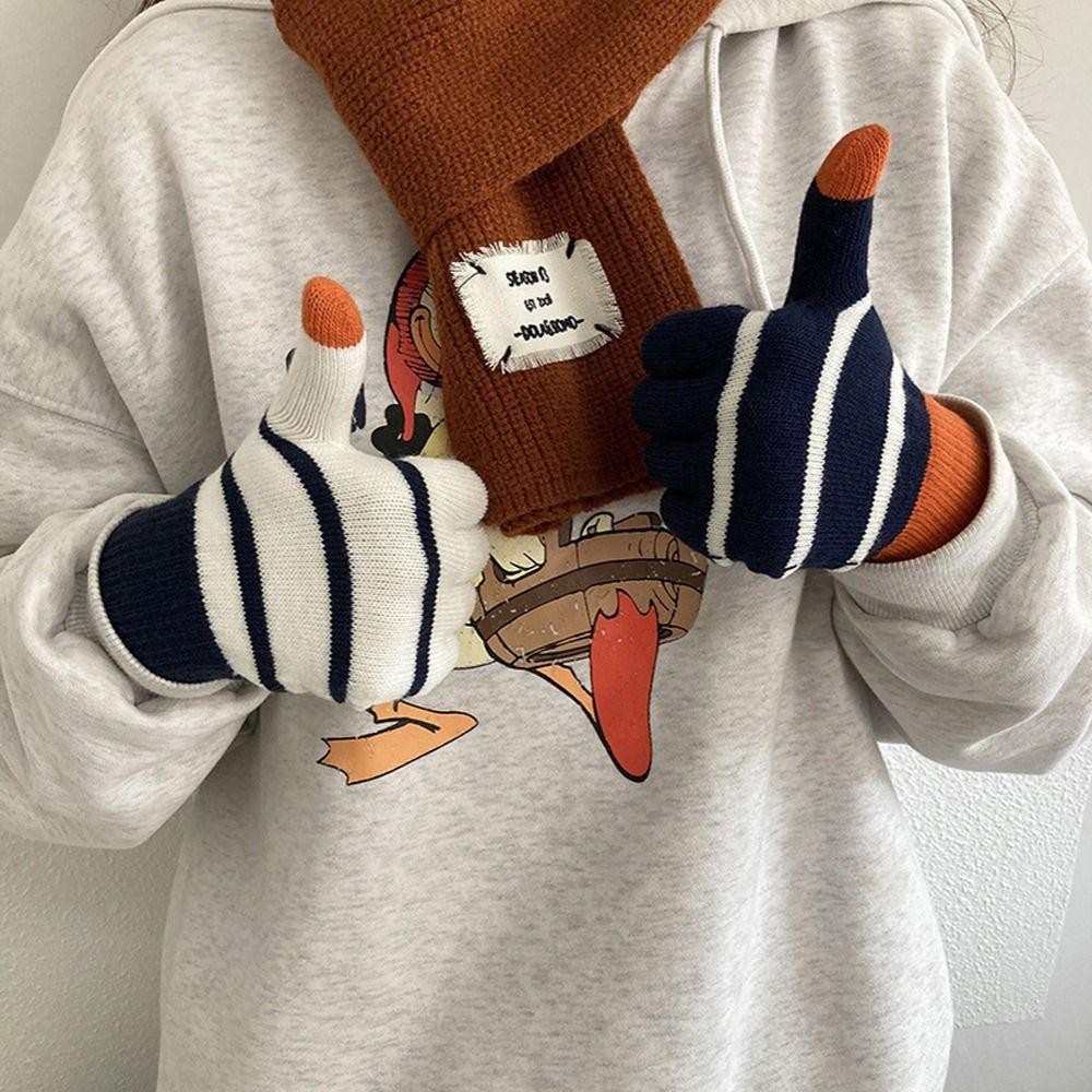 

Hand Protection Gloves Unisex Gloves Autumn Winter Gloves Korean Style Mittens белый
