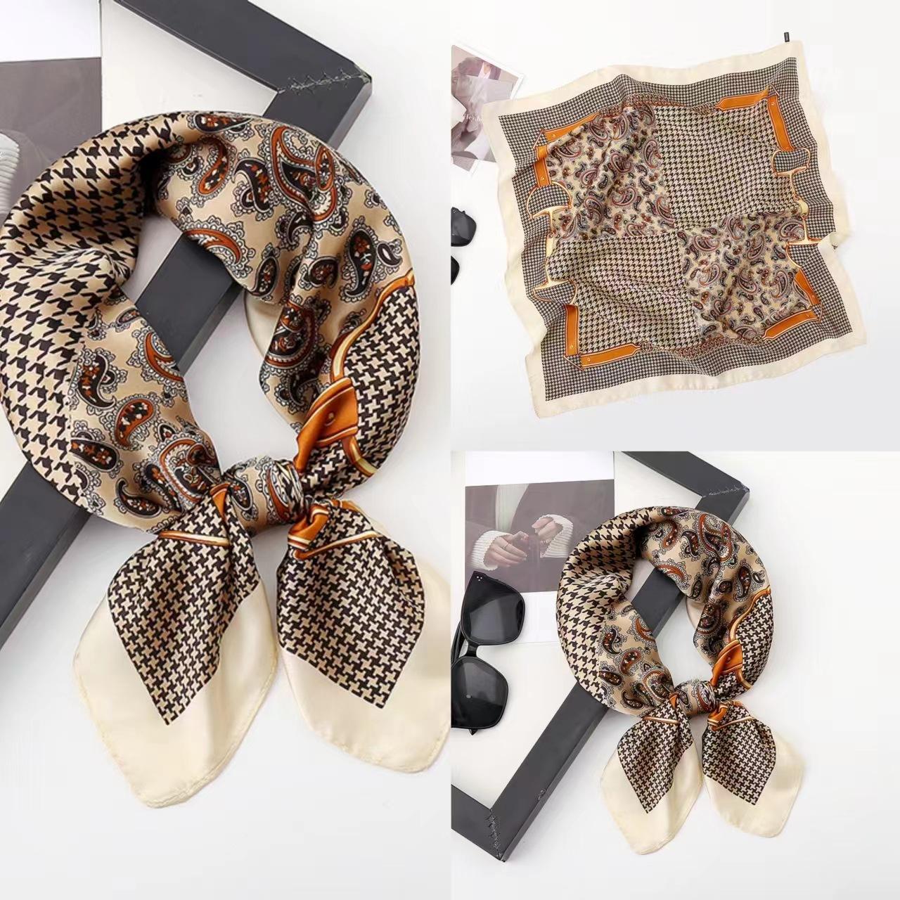 

Весна/літо Новий жіночий шовковий шарф 70 * 70 см імітований шовковий саржевий квадратний шарф Модний великий квадратний шарф з принтом Професійний шарф 70*70