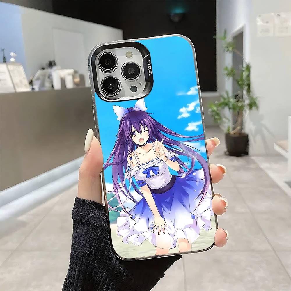Cute Cartoon Y-Yatogami T-Tohka Phone Case For IPhone 17 16 15 14 13 12 11 Pro Max Plus Color Shockproof Back Silver Cover