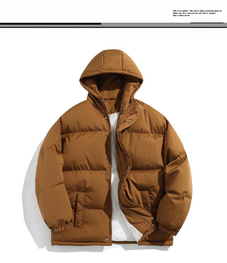 2025 Men's Winter Loose Hooded Cotton Jacket - Thick, Fashionable, Casual Outerwear