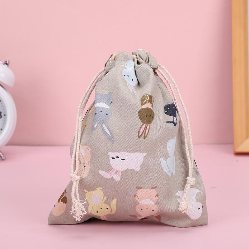 Cute Mini Cotton Drawstring Pouch for Coins, Lipstick, and Earphones