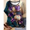 Summer Women's Floral T-Shirt 3D Print Loose Fit O-Neck Tees Comfortable Women's Clothing Casual Elegant Oversize Women's Tops