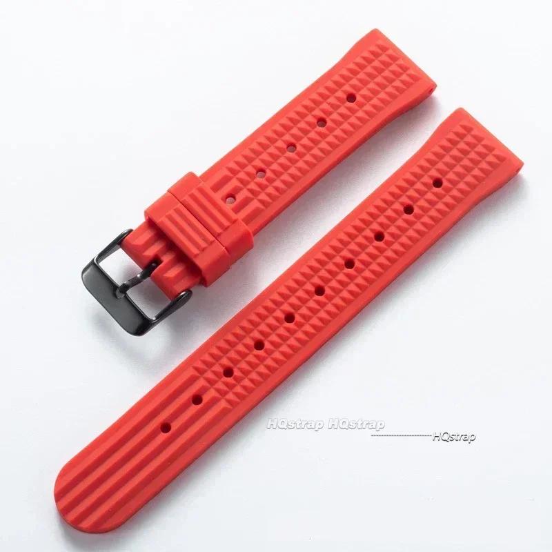 

20mm 22mm Rubber Watch Band for Seiko Soft Rubber Watch Strap Waterproof Replacement Universal Watchbands Mens Diver Sports Band 20mm
