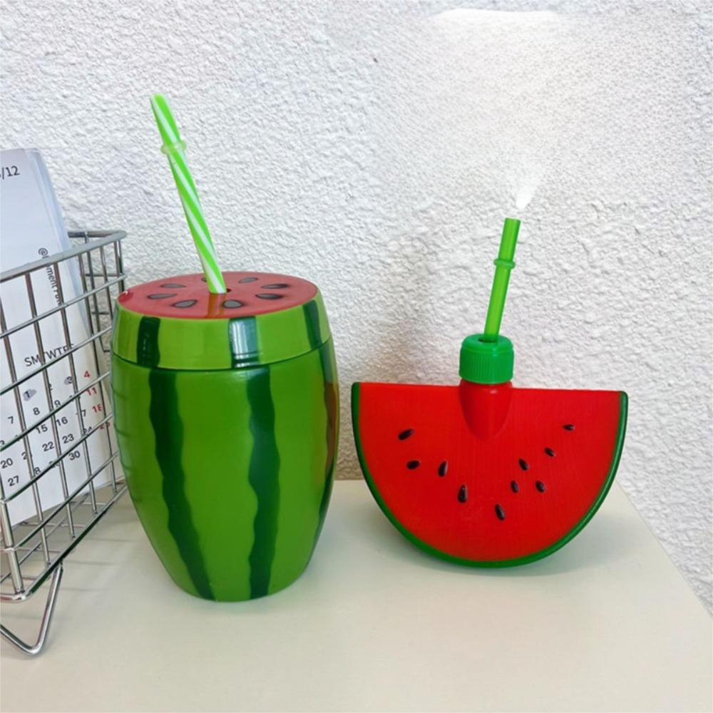 Kreativ Mit Deckel Wassermelonenförmiger Becher Langlebige Plastik-Trinkbecher Wiederverwendbar Cartoon-Frucht-Partybecher Trinkgeschirr