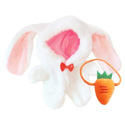 Niannyyhouse 20cm Doll Clothes, Cotton Doll Clothes, Bodysuit + Packet, 2-Piece Set, White Rabbit Clothes, Dress-up, Stuffed Animal, Doll Baby