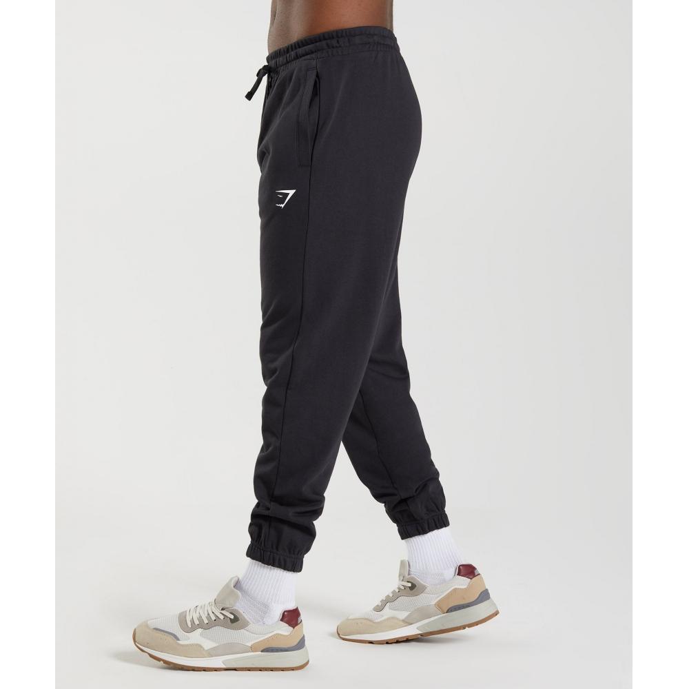 Gymshark Pantaloni de jogging supradimensionați Essential Negri A2a7t Bbbb