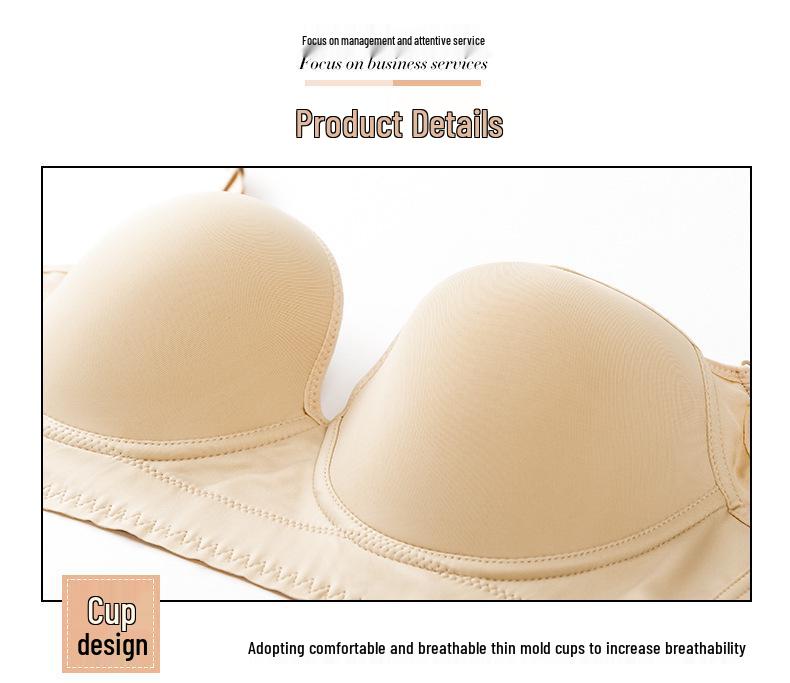 Wire-Free Push-Up Vest Bra with Side Support and Adjustable Straps
