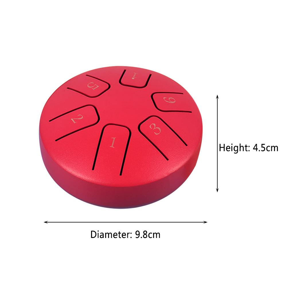6 Inch 8 Tune Drum Steel Tongue Drum Hand Pan Tank Drum Steel Tongue Drum for Children Beginner Musical Instruments Accessories