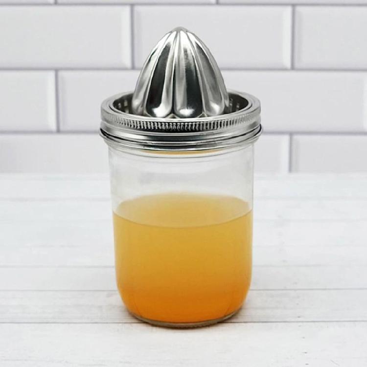 Tappo Spremiagrumi per Vaso Mason Acciaio Inossidabile Spremiagrumi Manuale per Limone Arancia Estrazione Succhi Lavabile in Lavastoviglie