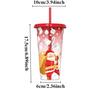 24 Oz Coffee Straw Cup Reusable Christmas Color Changing Cup with Lid Plastic Cold Bucket Party Drink Cup