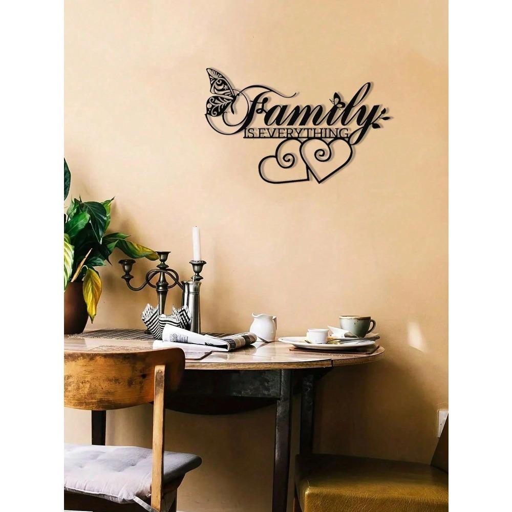 Metal Family Wall Decor Sign Home Sweet Quote Elegant Living Room Bedroom Hanging Art