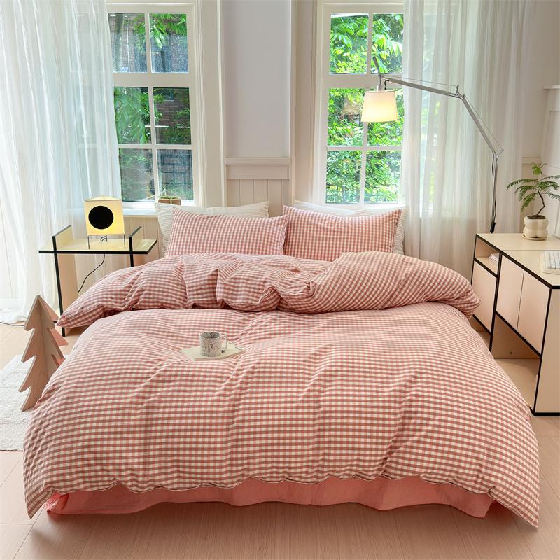 Cotton Plaid Duvet Cover 3 Pieces Simple Black And White Stripes Single Double Comforter Cover Adult Bedroom King Bedding