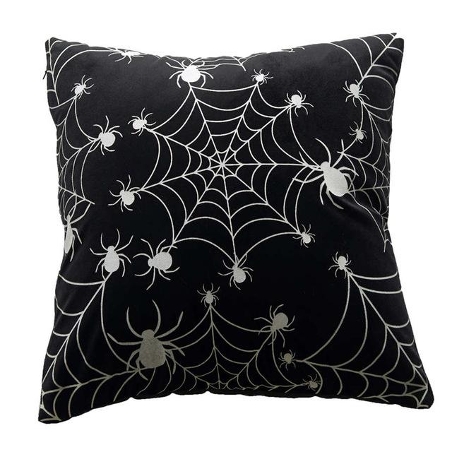 Pumpkin Halloween Polyester Fluorescent Night Light Pillowcase Cushion Home Bedroom Hotel Car Seat Decorative Pillowcase 45x45cm