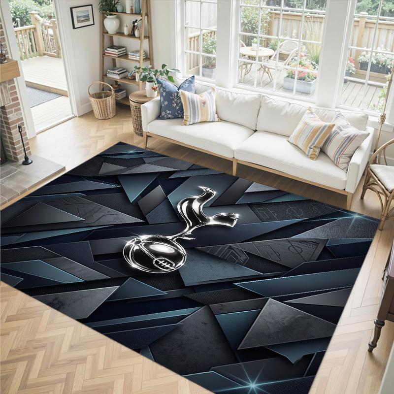 Tottenham Hotspur Design Crystal Velvet Carpet Cozy Non?Slip Printed Rug For Bedroom Living Room Entrance