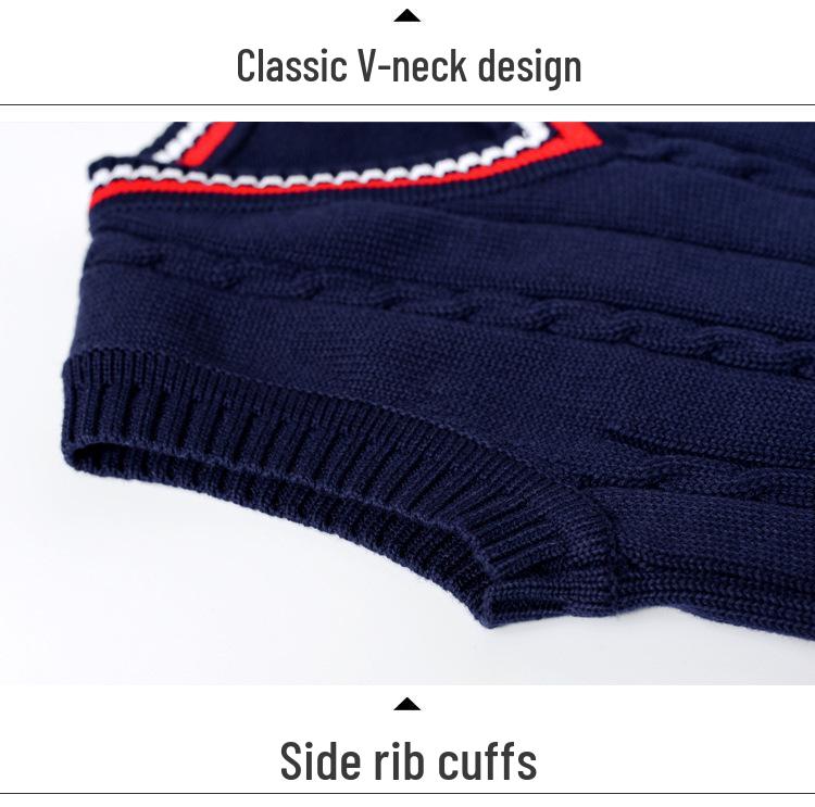 Kids' Cotton Knitted Sweater Vest for Boys & Girls - Autumn/Winter School Uniform