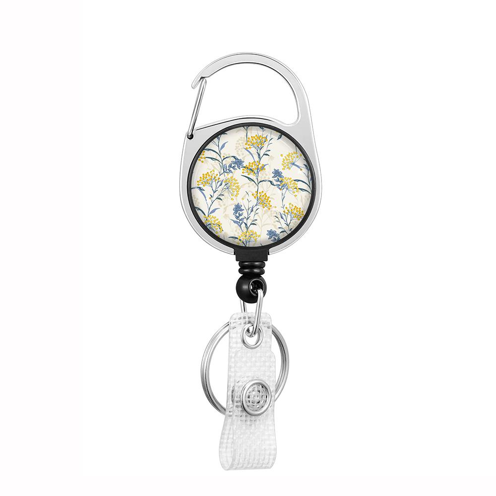 Plant Flowers Clip Lanyards ID Badge Holder Porta Credencial Lanyards Keychain Badge Reel Nurse Retractable Wholesale