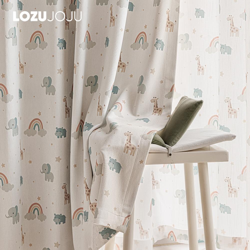 1PC LOZUJOJU 90% Blackout Curtain Rainbow Pattern Children's Cartoon Printed Curtain for Bedroom Living Room Window for Home Decor