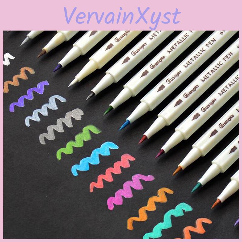 15colors Pen Metallic Marker Art Marker Soft Brush Pen