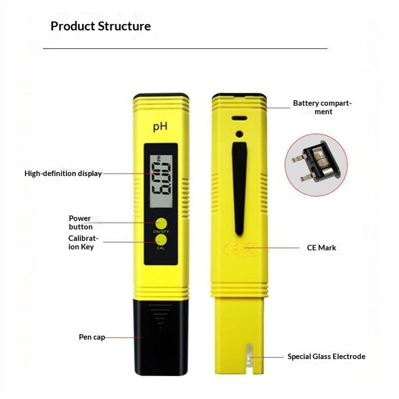 Digital Ph Tester Pen High Precision Lcd Display 3 Calibration Packs For Drinking Water Aquarium Pool Testing