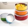 5 In 1 Stainless Steel Fresh-keeping Box Five Piece Set, Kitchen Refrigerator Fresh-keeping Storage Can, Round with Lid
