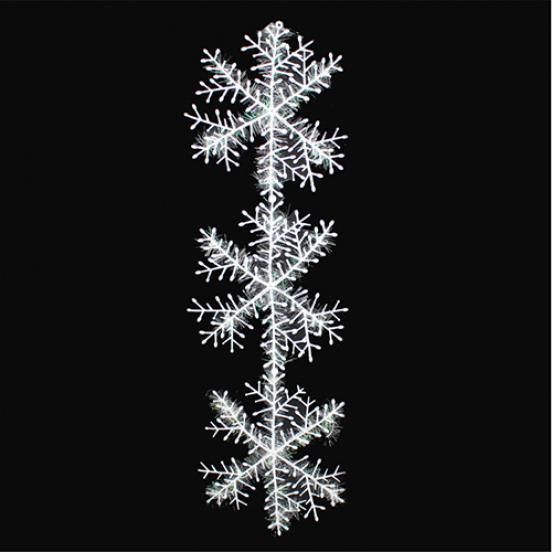 3 Pcs Weiße Schneeflocke Künstliche Weihnachten Festival Party Wohnkultur Ornamente