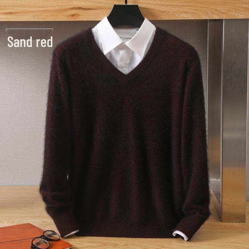 Men's Luxury Cashmere Knit V-Neck Sweater - Autumn/Winter Collection