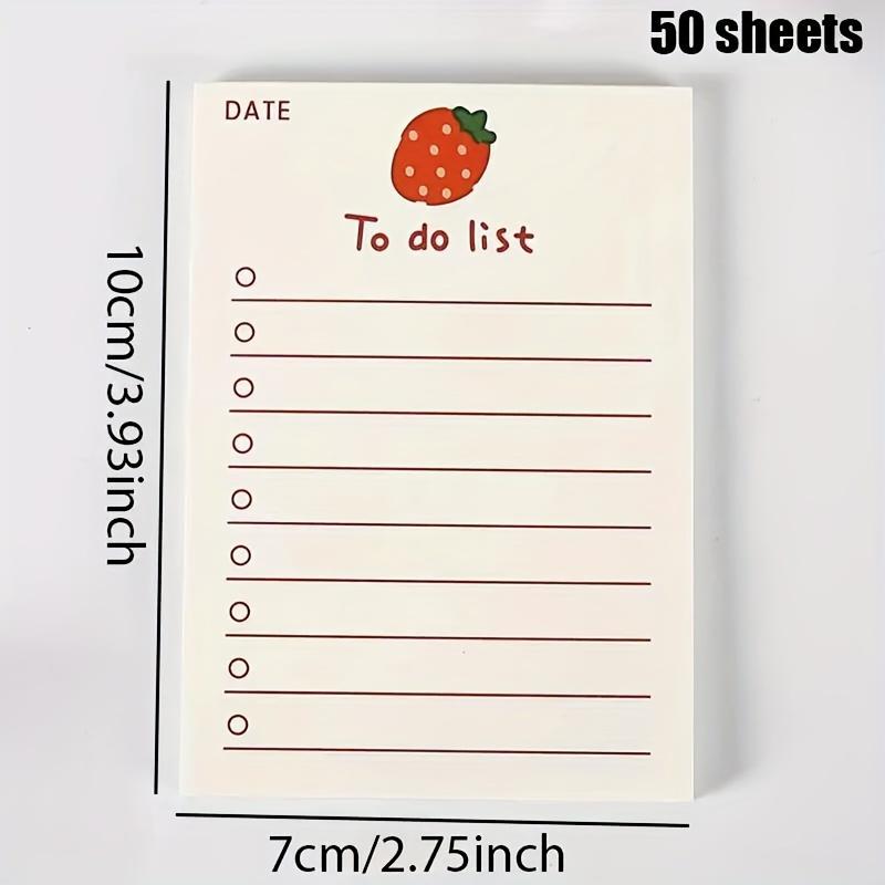 1Pc Korean Bear Fruit Non-sticky Notes Lined Memo Pads Cute Check To Do List Shopping Daily Weekly Planner Notepad