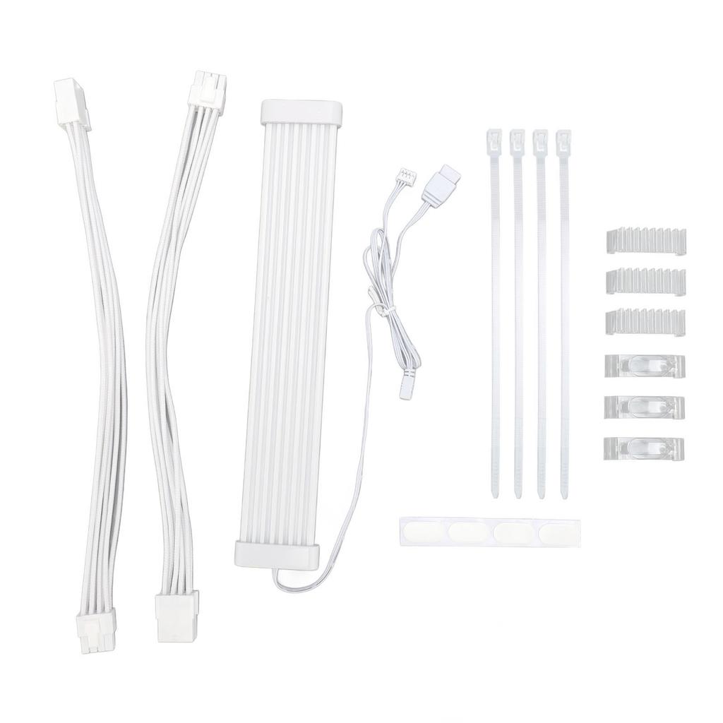 ARGB Extension Sleeved Cable Kit DIY 5V 3pin PSU Cable Synchronous RGB Dual 8 Pin GPU Cable