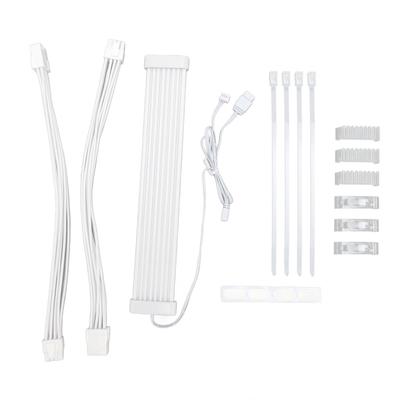 Kit de Câbles ARGB avec Gaine d'Extension DIY 5V 3 broches Câble PSU RGB Synchrone Double 8 Broches Câble GPU